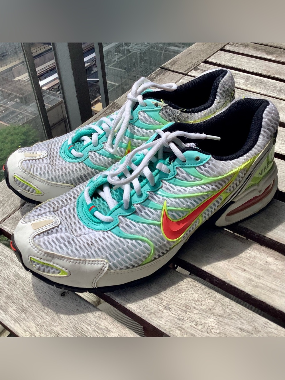 Nike Air Max Torch 4 White Neon Shoes - women’s size 10